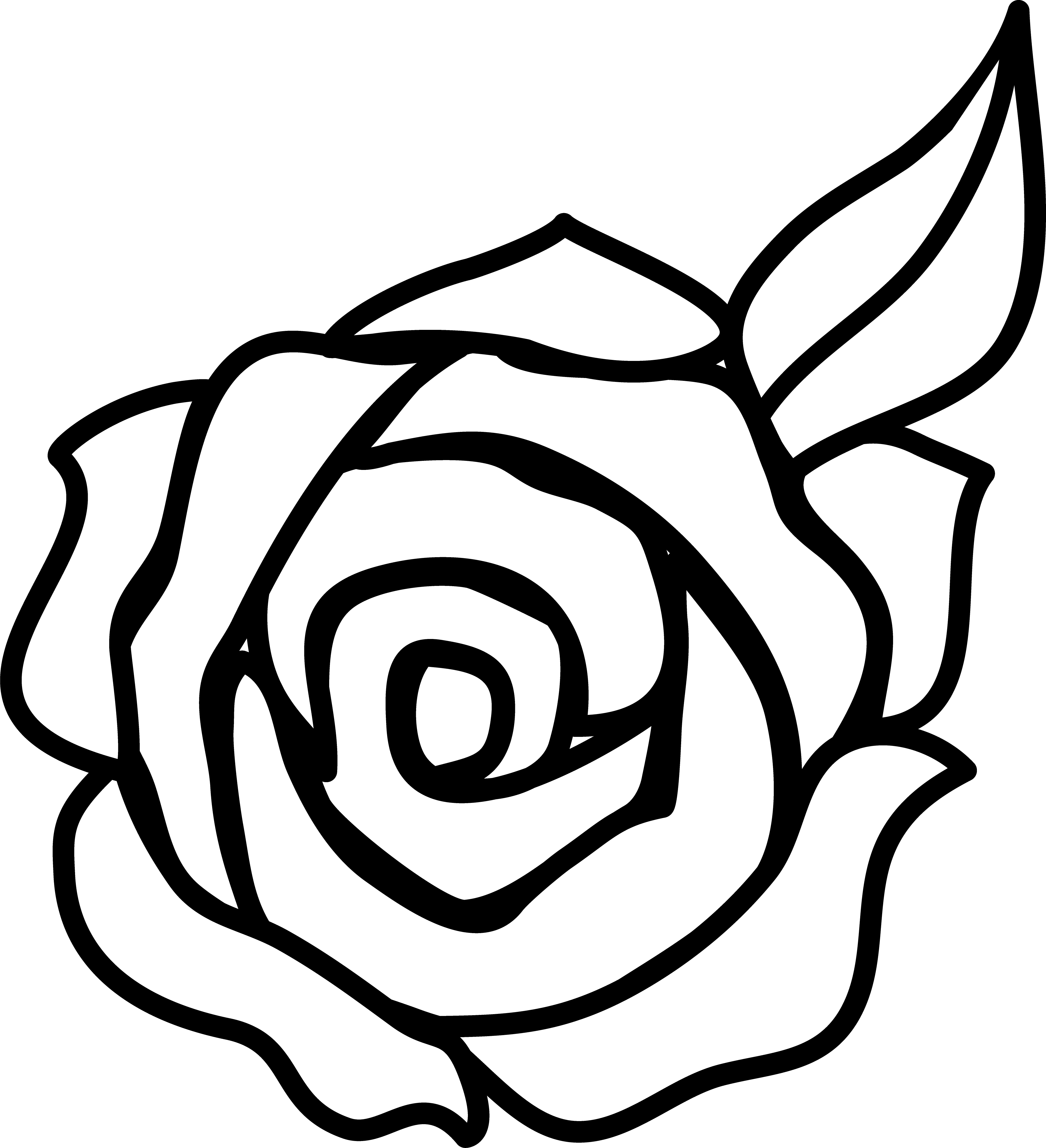 Rose Clip Art - Art Rose Drawing (4042x4434), Png Download
