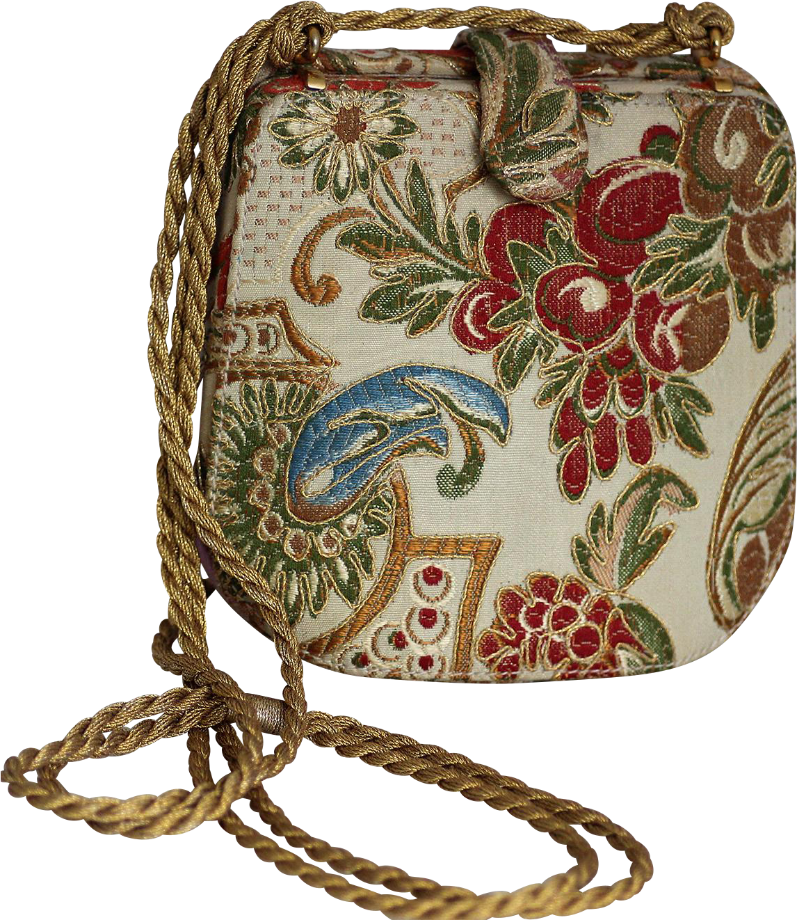 Italian Rodo Shoulder Bag With Rich Tapestry Fabric - Shoulder Bag (1321x1321), Png Download