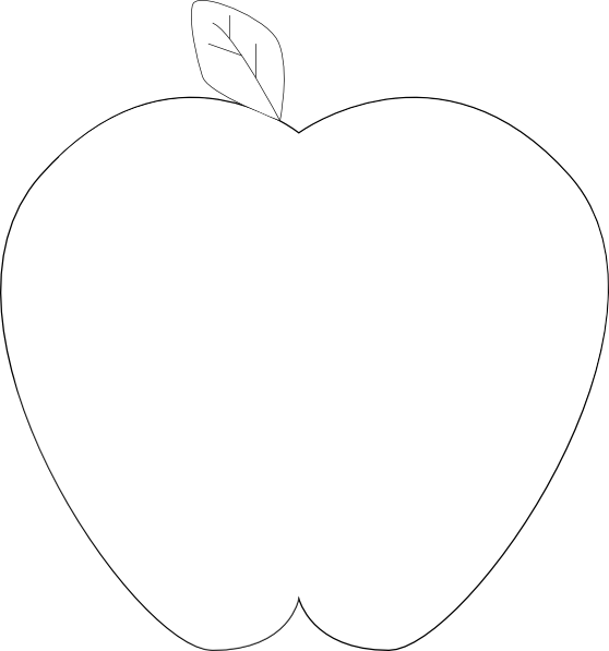 Black And White Apple Clipart - Strawberry Silhouette (558x597), Png Download
