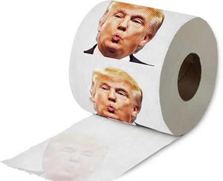 Donald Trump Toilet Paper Roll Full Color Print - Trump Toilet Paper Transparent (441x358), Png Download