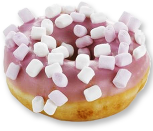 Ori Pink Marshmallow Donut - Donuts Marshmallow (320x379), Png Download