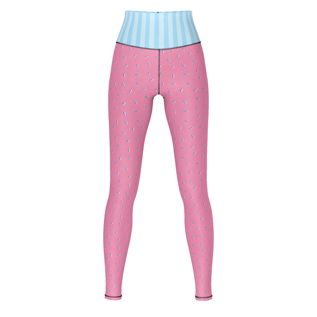 Pink Donut Yoga Leggings - Leggings (1024x1024), Png Download
