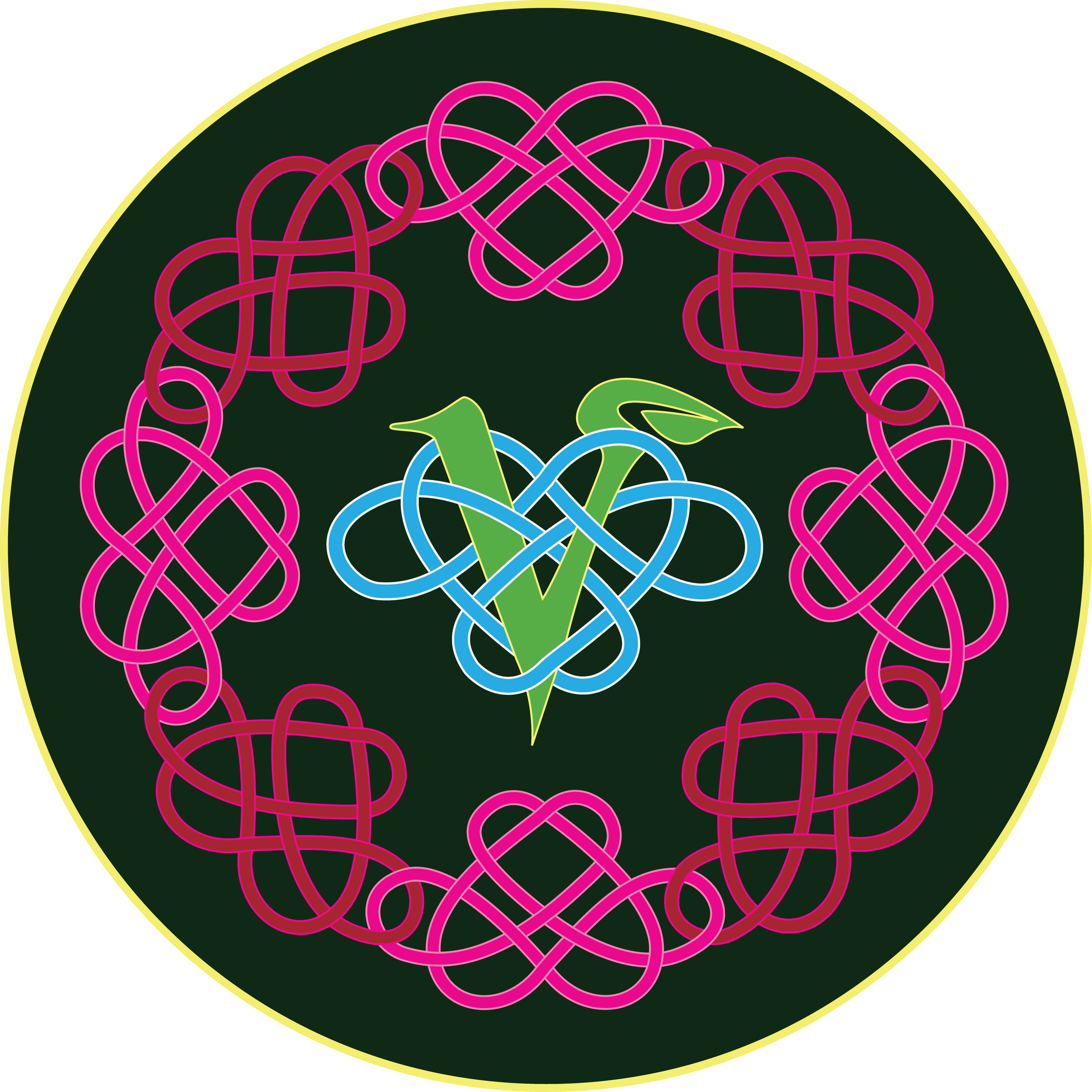 A Polyamorous Vegan Heart Celtic Knotwork Circle - Celtic Knot Work Vegan Polyamory Heart Circle Tote (4617x4617), Png Download