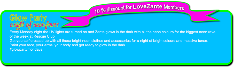 Glow Party - Lovezante - Co - Uk, Laganas, Zante Greece - Zakynthos Island (925x264), Png Download