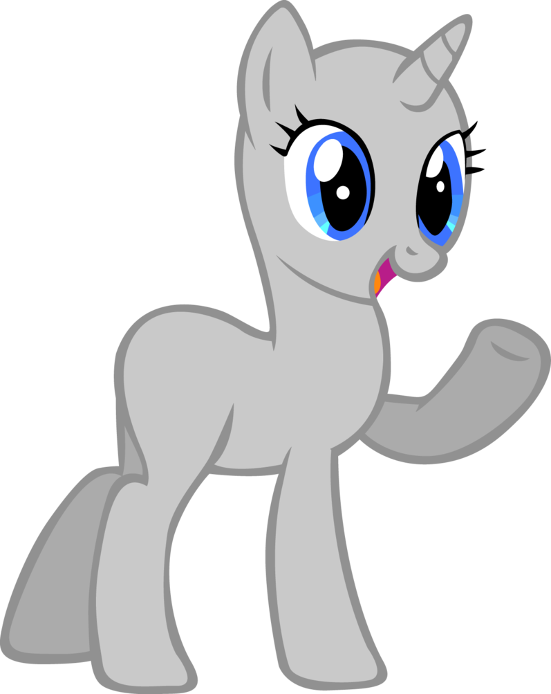 Unicorn Base Hoof Up By Colorblindbrony-d6cmz9n - My Little Pony Unicorn Base (797x1003), Png Download