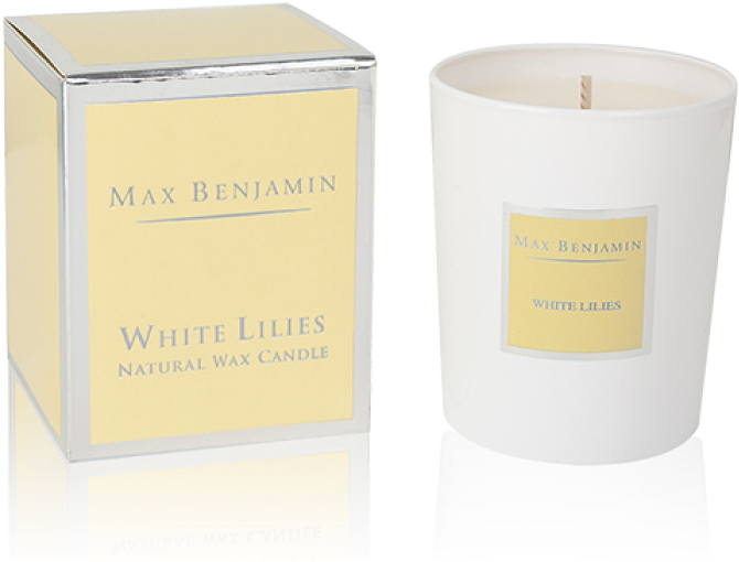 Download Max Benjamin White Lilies Candle Candle Full Size PNG