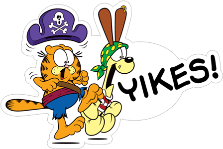 Yikes - Garfield (490x317), Png Download