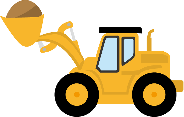 Shovel Clipart Cute - Bulldozer Clipart (733x467), Png Download