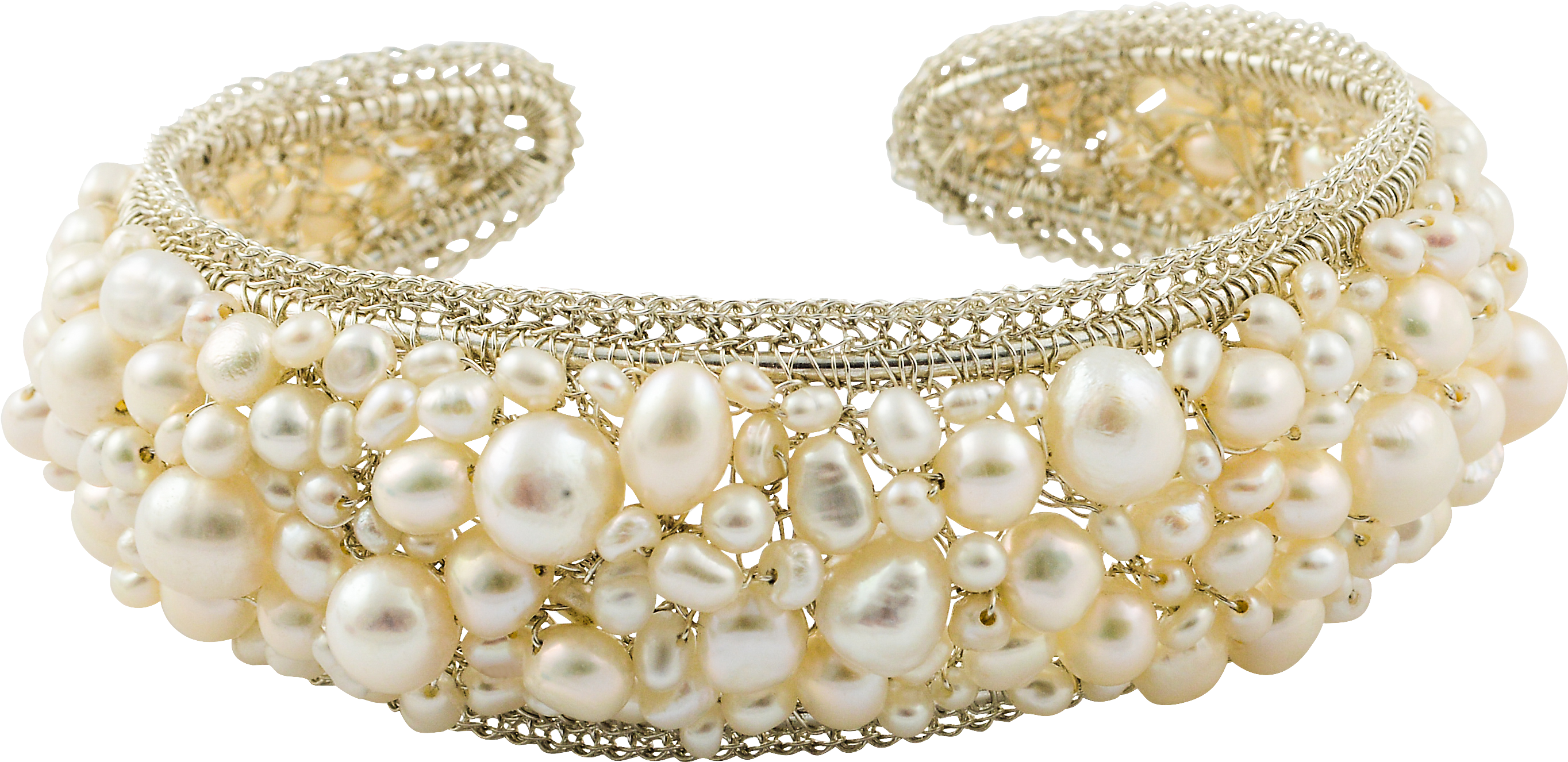 Medium Mosaic Pearl Cuff - Rina Tairo (3291x2468), Png Download