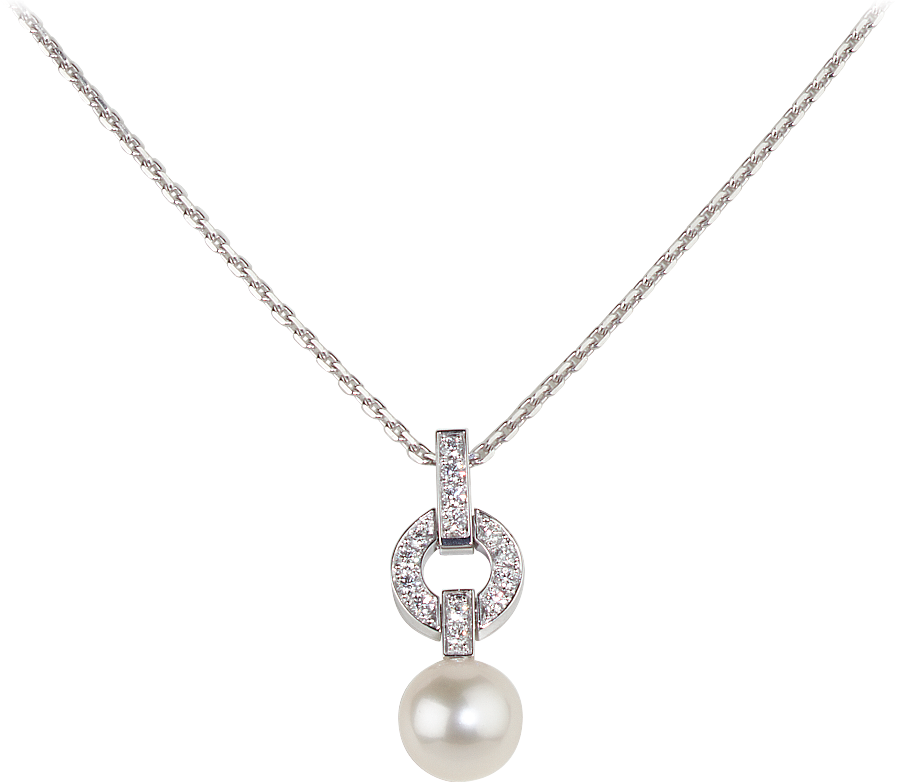 Himalia Necklacewhite Gold, Pearls, Diamonds - Pearl (897x782), Png Download