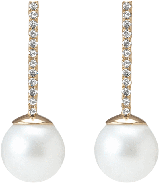 Proud Pearl Earrings With White Diamonds - 黑 珍珠 钻石 耳坠 (1200x1200), Png Download