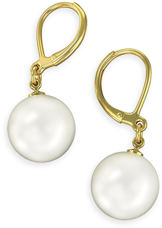 Earrings White Pearls - Earring (500x500), Png Download