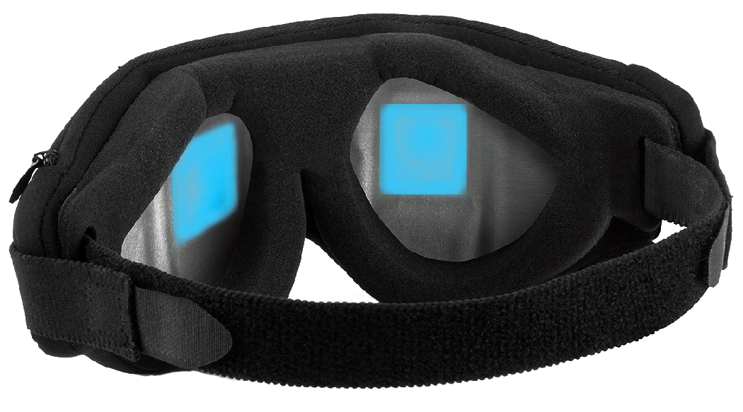 Blue Illumination Slowly Increases Before Your Alarm - Blue Light Sleep Mask (1107x650), Png Download