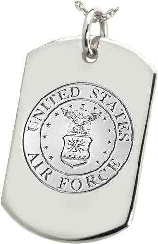 Wholesale Dog Tag With Air Force Emblem Shown In Silver - Platinum Dog Tags (500x500), Png Download