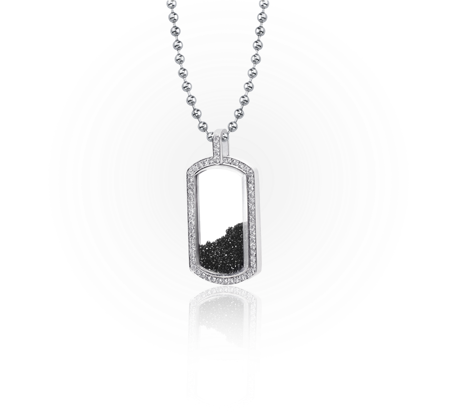 The Single Floating Dog Tag Pendant - Stainless Steel Modern Cross Pendant With Ball Chain (950x820), Png Download