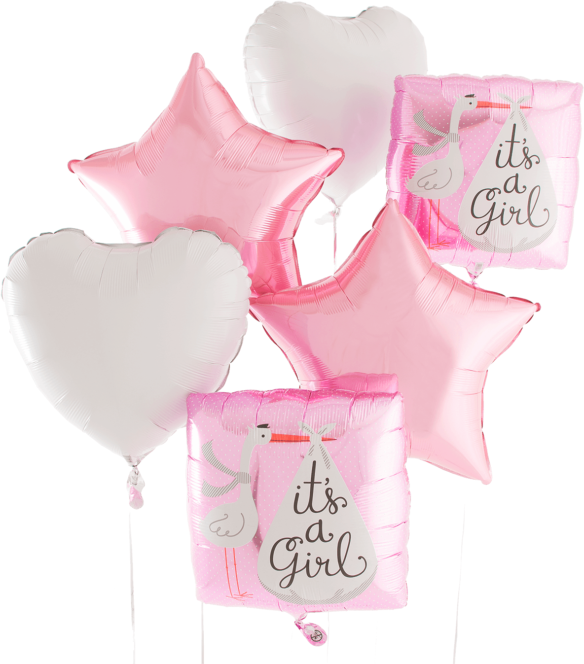 Inflated - It's A Girl Stork Helium Foil Balloon - 18 Inch (1400x1400), Png Download