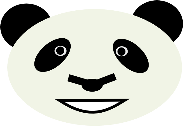 Happy Panda Bear Png Clip Art (600x448), Png Download