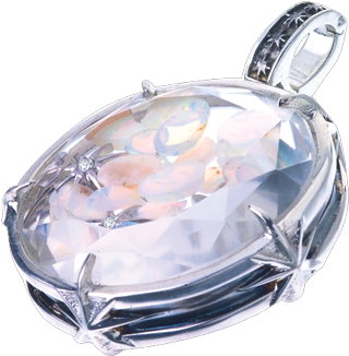 Nova Collection Large Pendant Featuring Mother Of Pearl - Diamond (530x400), Png Download