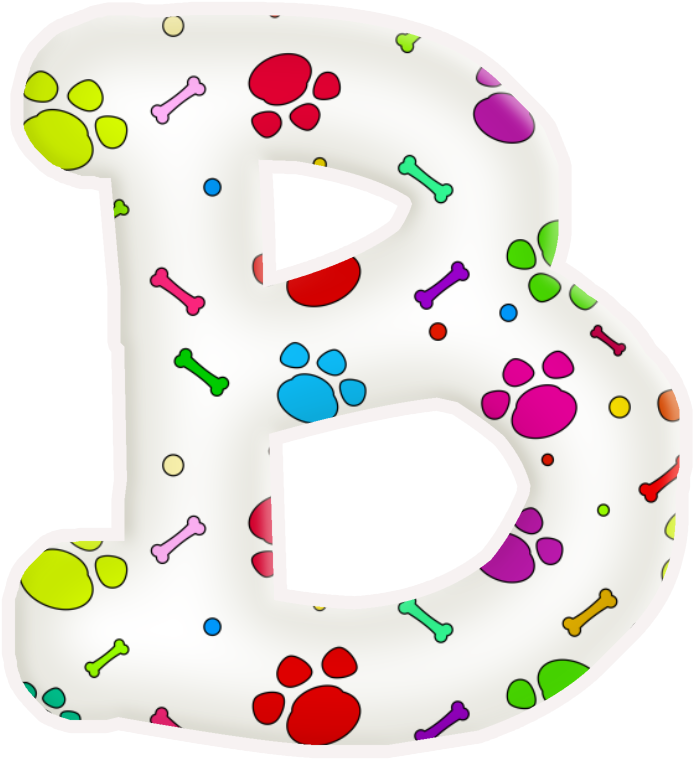 B Huellas De Perro, Alfabeto Para - Alfabeto De Huellas De Perritos (709x823), Png Download