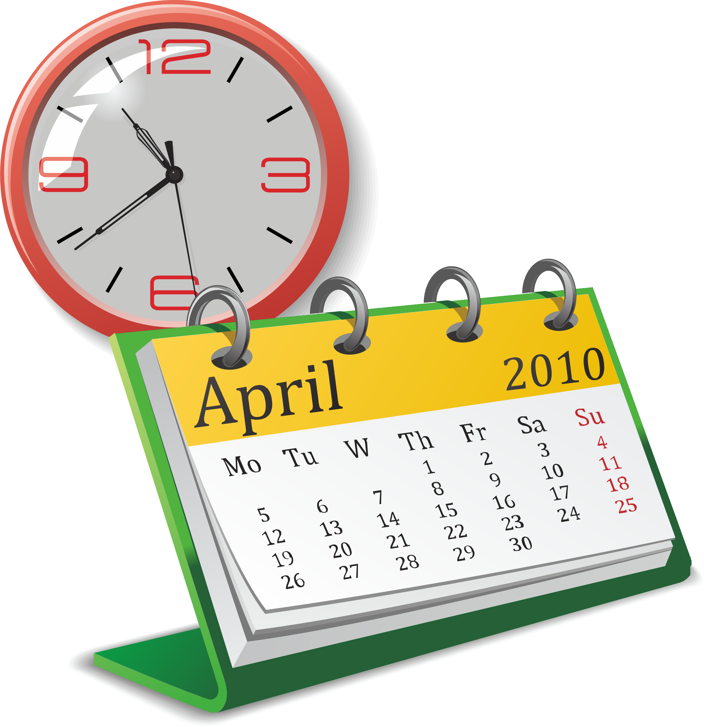 This Free Icons Png Design Of Clock And Callendar (2326x2400), Png Download