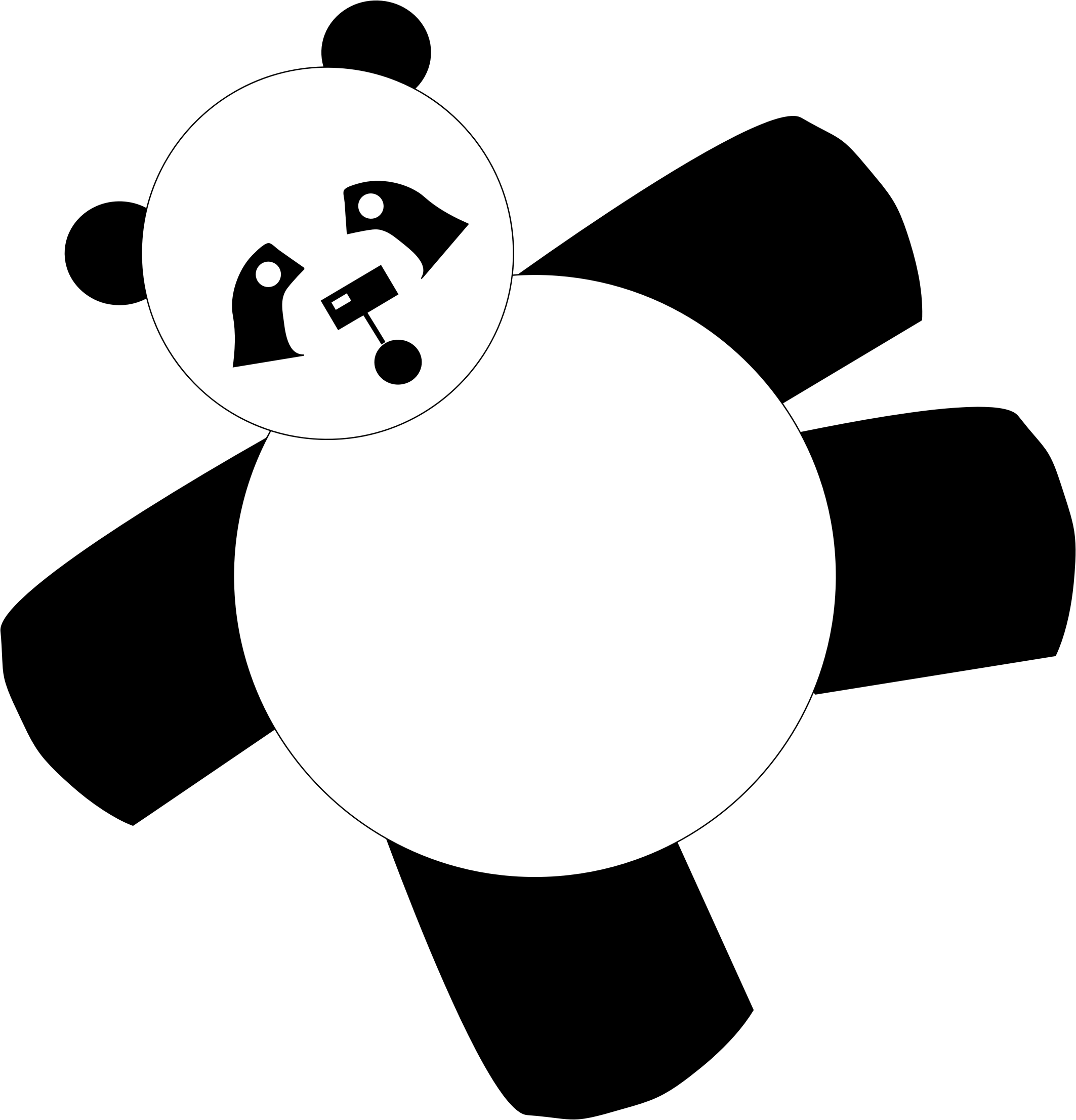 Big Image - Panda Cartoon Clipart (2126x2212), Png Download