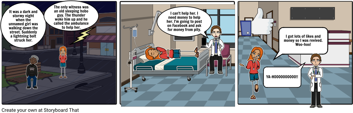 The Girl Who Got Struck By Lightning - Cartoon (1164x385), Png Download