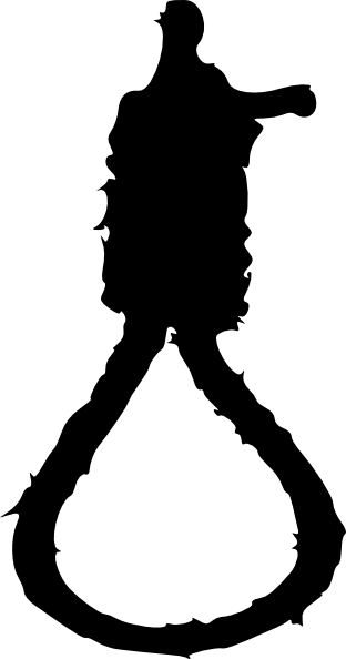 Rope Clipart Suicidal - Silhouette Of A Noose (312x594), Png Download