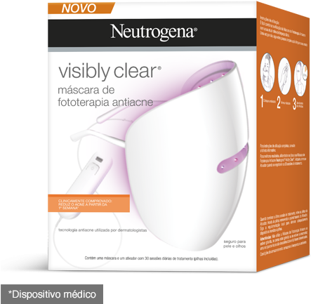 Neutrogena® Visibly Clear® Máscara De Fototerapia Antiacne - Neutrogena (483x485), Png Download