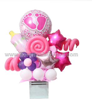 Arreglo De Globos Es Niña - Mexico City (350x343), Png Download