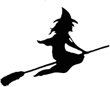 Witch Witchcraft Wizardry Broom Broomstick - Cartoon Witch On Broom (431x340), Png Download