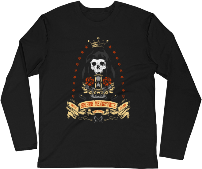Santa Muerte Men's Long Sleeve Fitted Crew - Unisex Banjo Tree Thermal (organic/rpet Blend) (720x720), Png Download