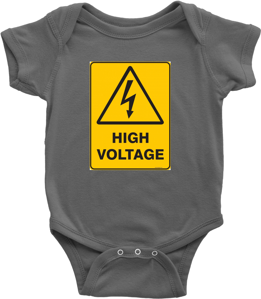 Baby "high Voltage" Funny Onesie - Infant Bodysuit (1000x1000), Png Download
