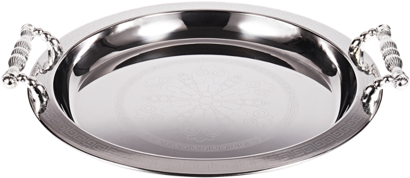 Decorative Black Pearl/silver Plated Dinner Serving - Silver (1000x531), Png Download