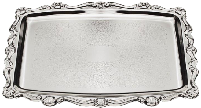 Silver Plated Lacquered Tray - A&m Judaica 58158 Silver Plated Lacquered Tray, (700x394), Png Download