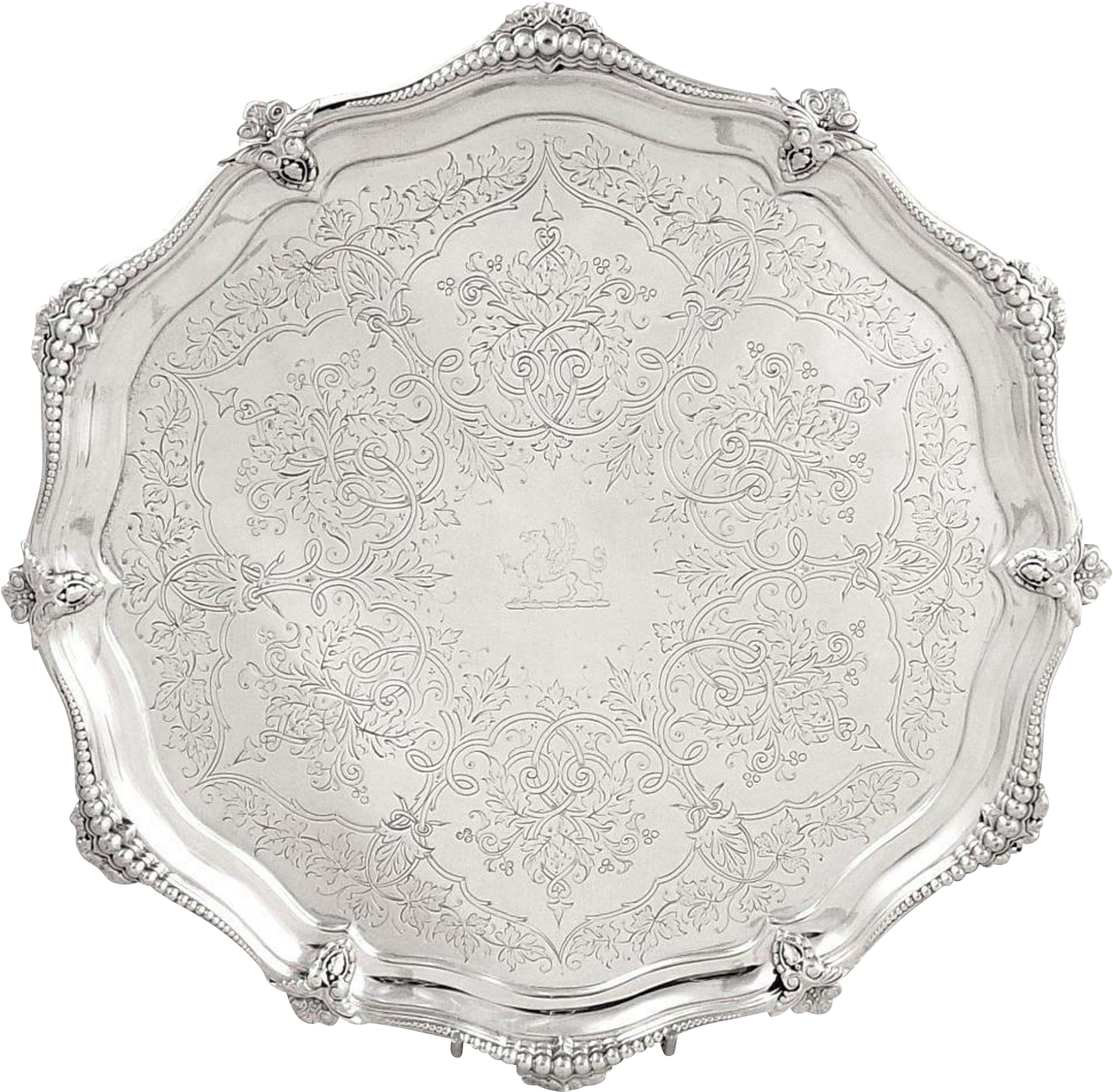 Silver Traysantique - Platter (1852x1852), Png Download