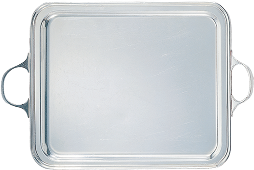 Tray With Handles Silver 40 X 51 Cm - Serving Tray (800x800), Png Download