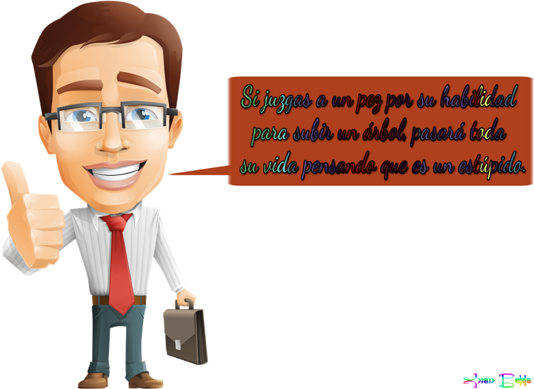 Frase Fondo Transparente - Cartoon Businessman Character With Round Ornament (800x600), Png Download