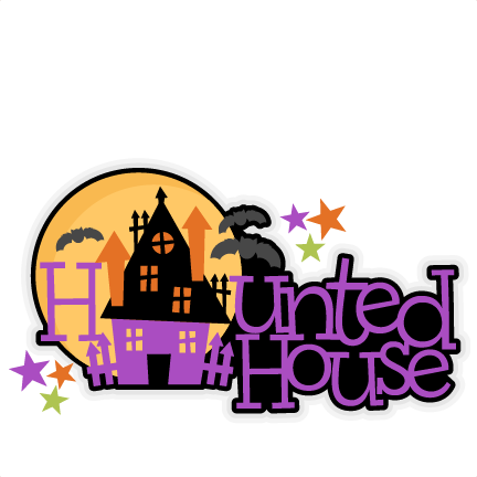 Halloween Haunted House Title Svg Scrapbook Cut File - Haunted House Cute Clipart (432x432), Png Download
