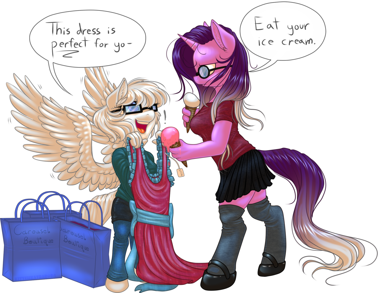 Kittehkatbar, Glasses, Hooves, Ice Cream, Mary Janes, - Cartoon (1280x994), Png Download