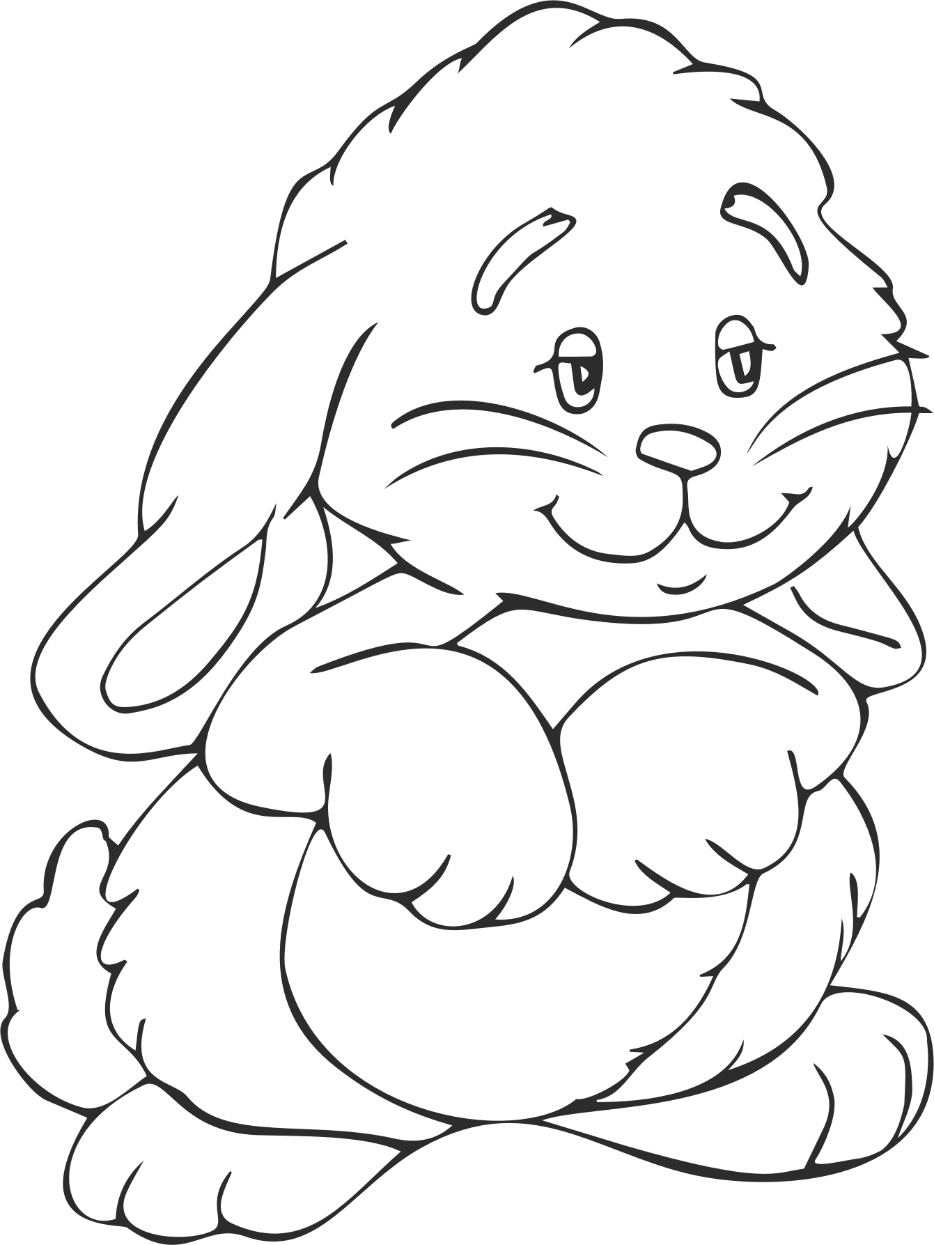 Clipart Bunny Outline Png - Outline Images Of Bunny (1341x1787), Png Download
