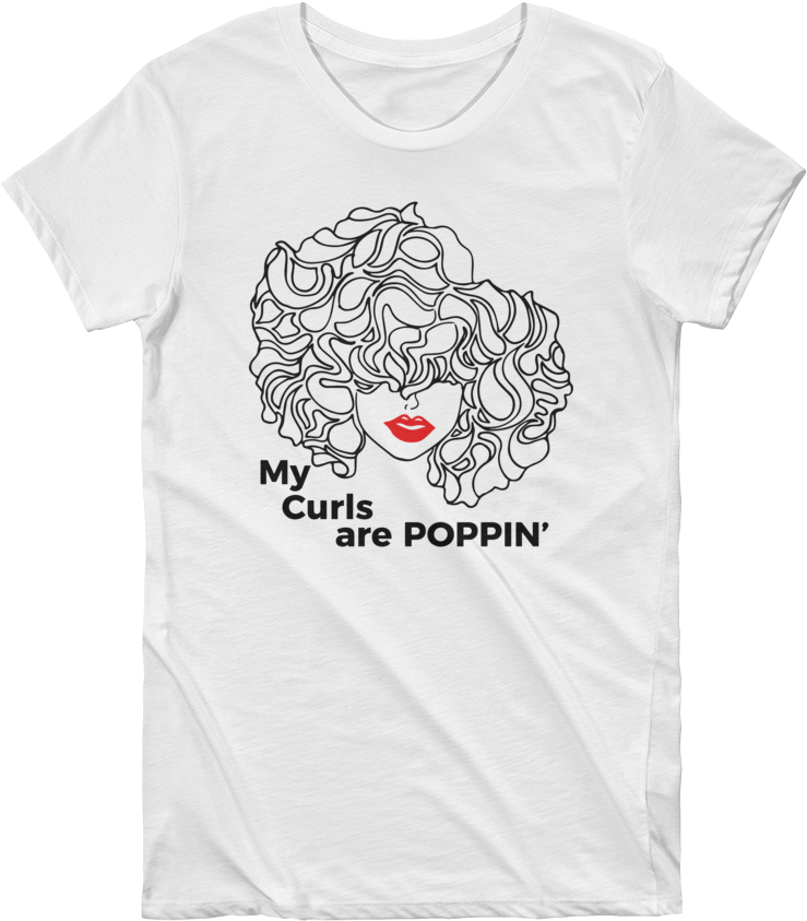 Curls Poppin' Women's Tee (1000x1000), Png Download