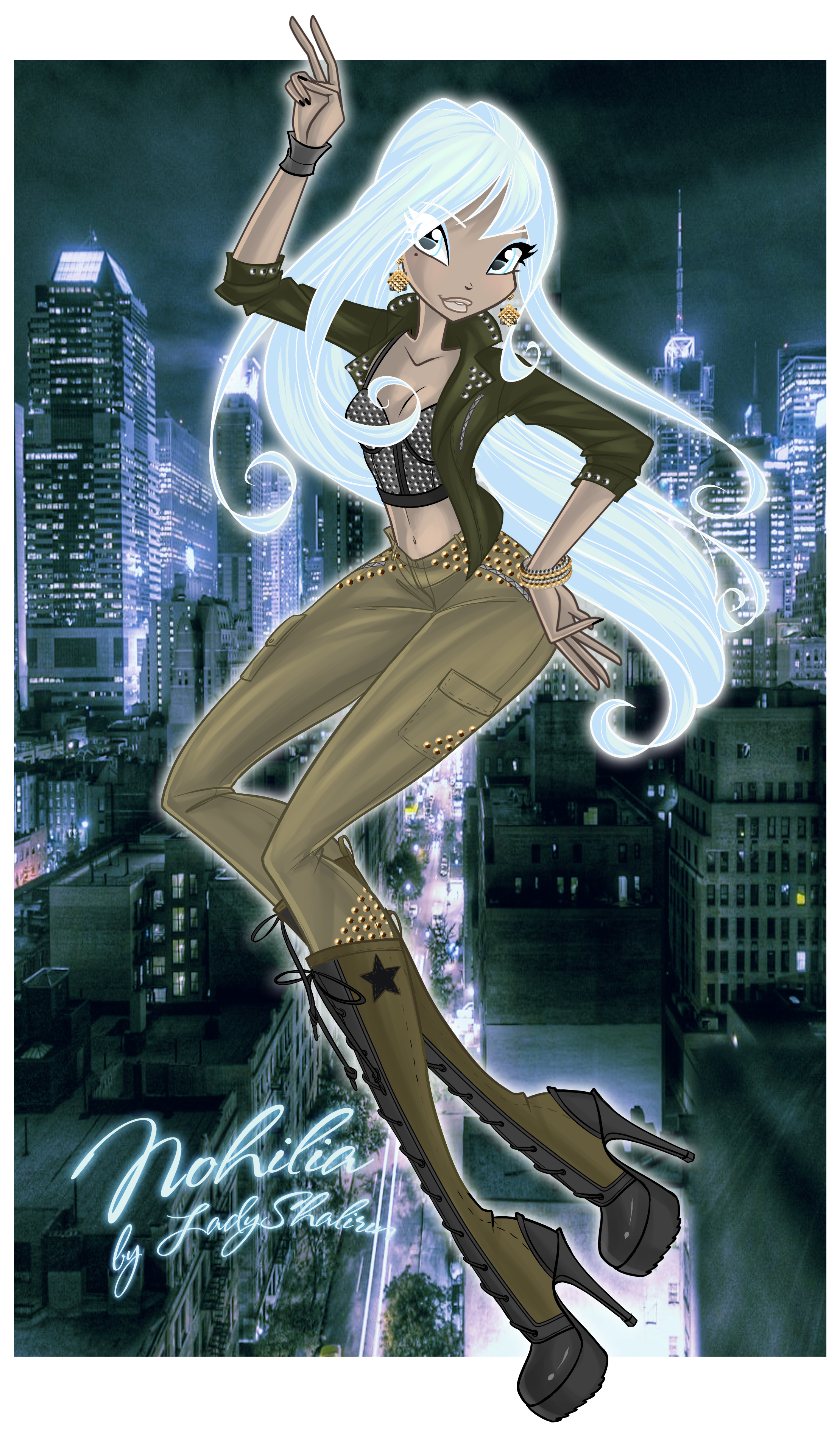 Nohilia Against The Night City - Sjoloon City Night 10' X 10' Cp Backdrop Computer Printed (2354x4027), Png Download