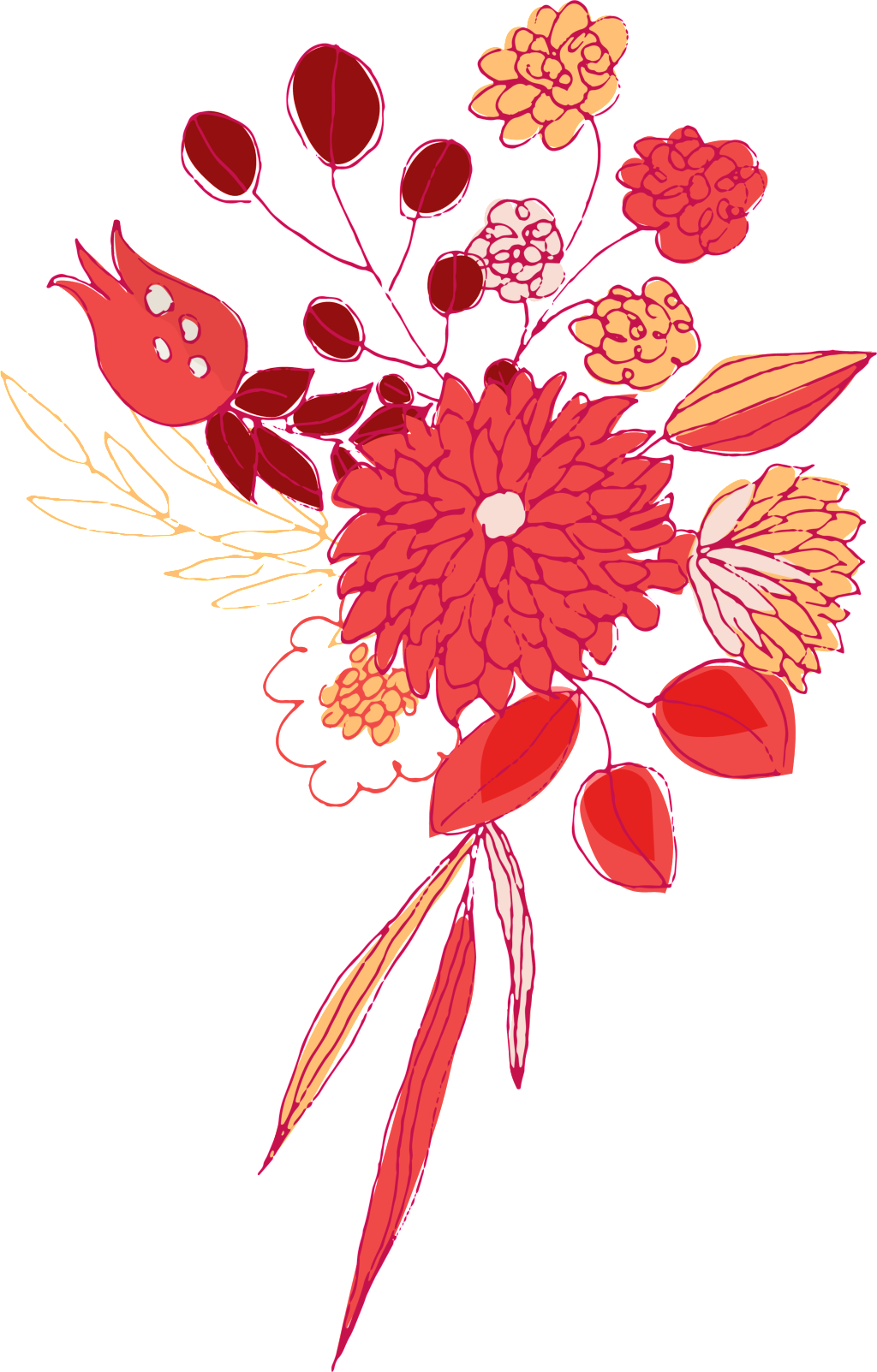 Hand Drawn Illustration Inside Page Flower Png Transparent - Illustration (1024x1603), Png Download