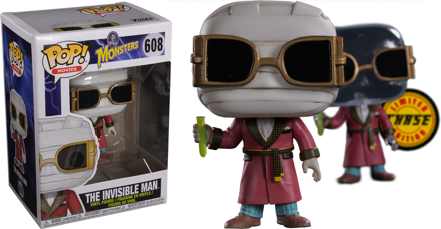 The Invisible Man Pop Vinyl Figure - Funko Pop! Monsters: Bride Of Frankenstein Glow (1500x756), Png Download