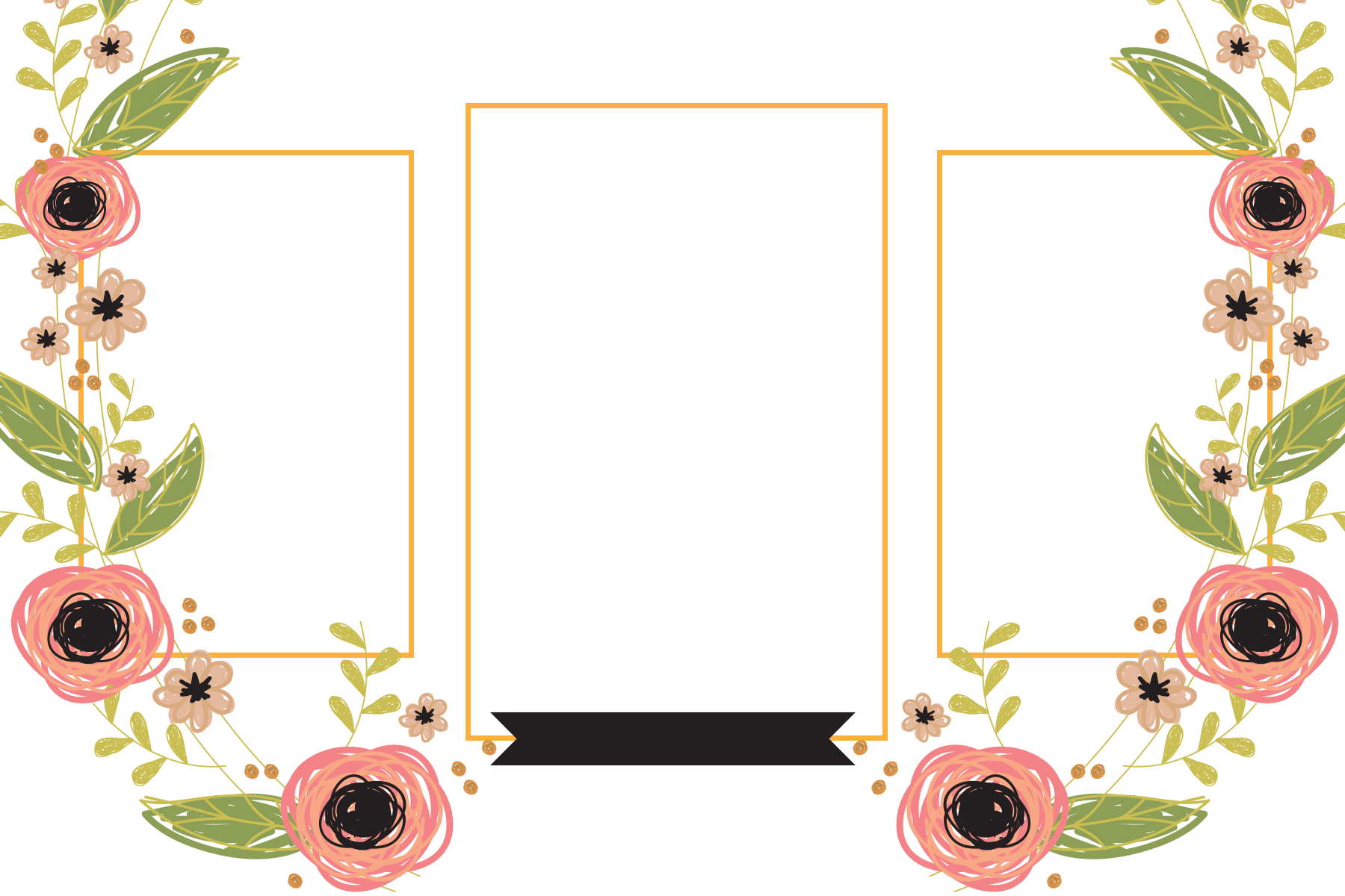 Drawn Flowers - Photo Booth (1800x1200), Png Download