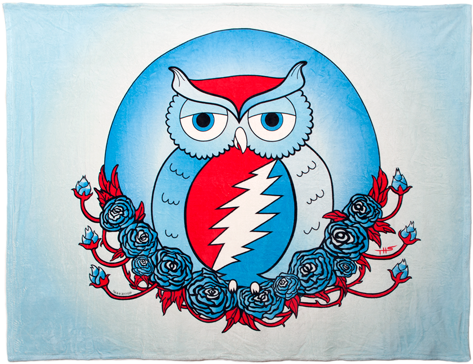 Grateful Dead Owl Coral Fleece Blanket - Steal Your Face (1000x1000), Png Download