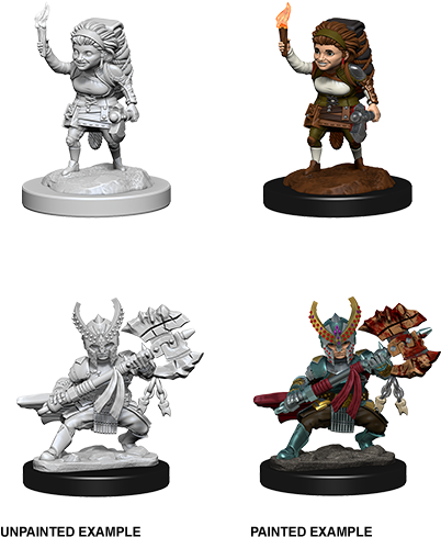 D&d Nolzurs Marvelous Miniatures Female Halfling Fighter - Dungeons & Dragons (450x551), Png Download