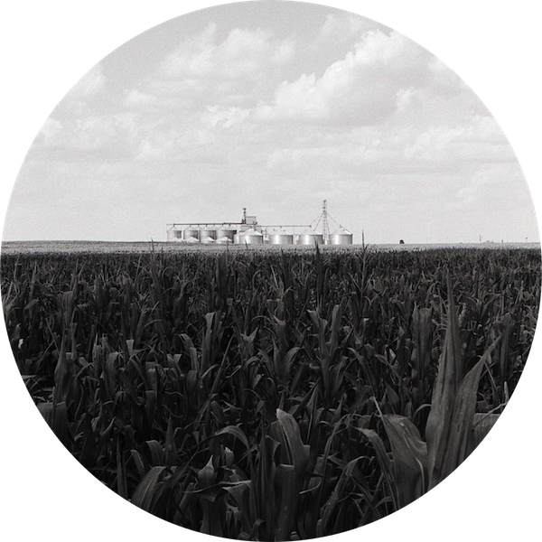 Distant Cornfield Silos - Circle (600x600), Png Download