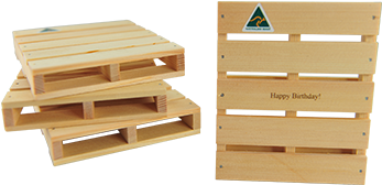 Order Your Mini Pallets With The Occassion Message - Palette-it Set Of 4 Design Pallet Coasters (370x348), Png Download