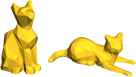 3d Printed Low Poly Cat - Cat Grabs Treat (511x295), Png Download